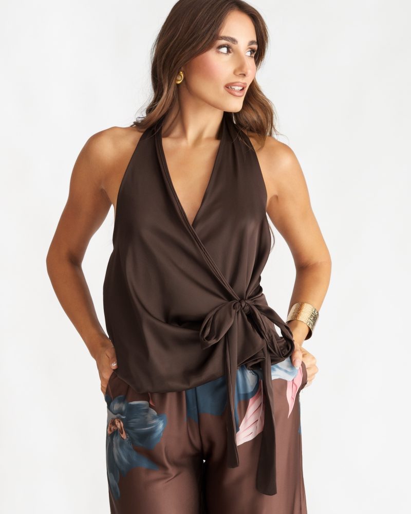 Mocha Satin Top