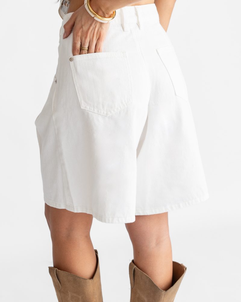 Ivory Denim Shorts